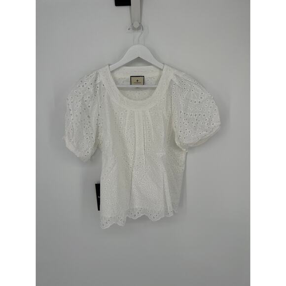 TUCKERNUCK White Eyelet Fontalina Blouse NWT Size Small - Picture 9 of 11